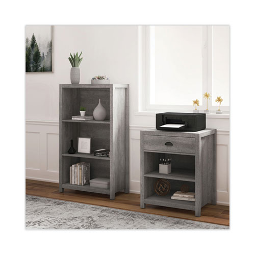 Image of Whalen® Fallbrook Bookcase, Three-Shelf, 28W X 14D X 48.25H, Smoked Ash/Rustic Warm Gray