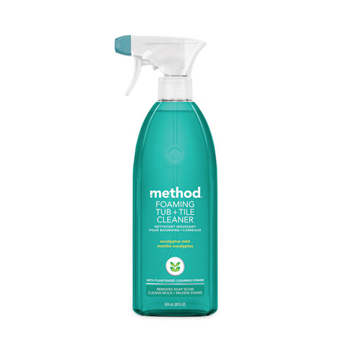 Image of Method® Tub 'N Tile Bathroom Cleaner, Eucalyptus Mint Scent, 28 Oz Spray Bottle, 8/Carton