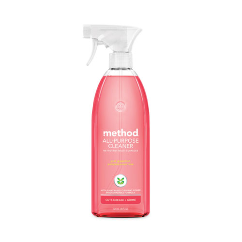 Method® All Surface Cleaner, Pink Grapefruit, 28 Oz Spray Bottle, 8/Carton