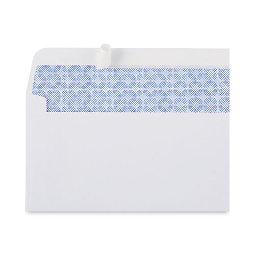 Image of Universal® Peel Seal Strip Security Tint Business Envelope, #6 3/4, Square Flap, Self-Adhesive Closure, 3.63 X 6.5, White, 100/Box
