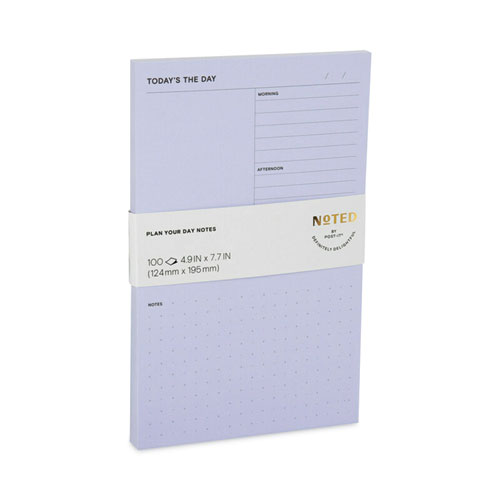 Image of Noted By Post-It® Brand Adhesive Daily Planner Sticky-Note Pads, Daily Planner Format, 4.9" X 7.7", Blue, 100 Sheets/Pad