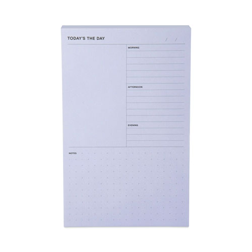 Image of Adhesive Daily Planner Sticky-Note Pads, Daily Planner Format, 4.9" x 7.7", Blue, 100 Sheets/Pad