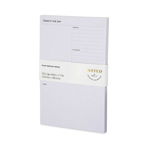 Image of Noted By Post-It® Brand Adhesive Daily Planner Sticky-Note Pads, Daily Planner Format, 4.9" X 7.7", Gray, 100 Sheets/Pad