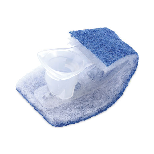 Image of Scotch-Brite® Toilet Scrubber Starter Kit, 1 Handle And 5 Scrubbers, White/Blue