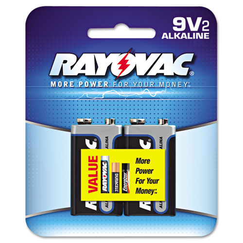 Rayovac® High Energy Premium Alkaline Battery, 9V, 2/Pack