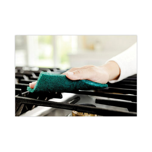 Heavy-Duty Scouring Pad, 3.8 x 6, Green, 5/Carton