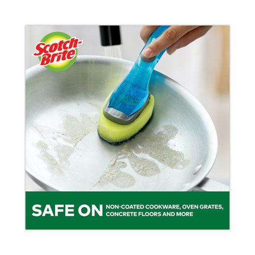 Image of Scotch-Brite® Soap-Dispensing Dishwand, 2.5 X 9.5, Yellow/Green