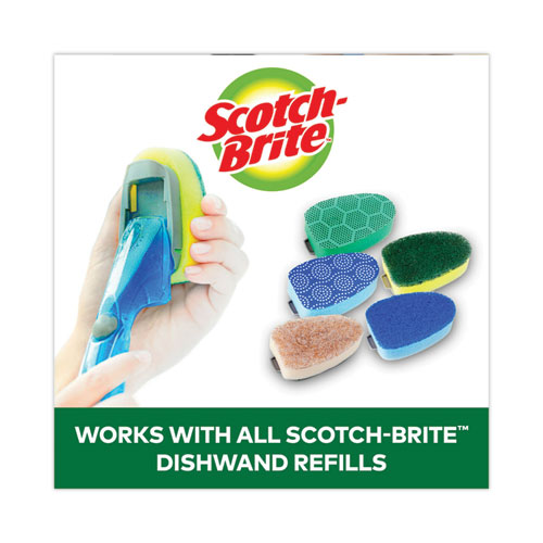 Image of Scotch-Brite® Soap-Dispensing Dishwand, 2.5 X 9.5, Yellow/Green