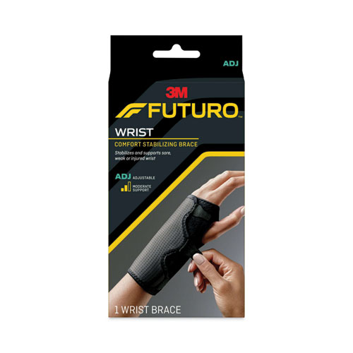 Image of Futuro™ Adjustable Reversible Splint Wrist Brace, Fits Wrists 5.5" To 8.5", Black