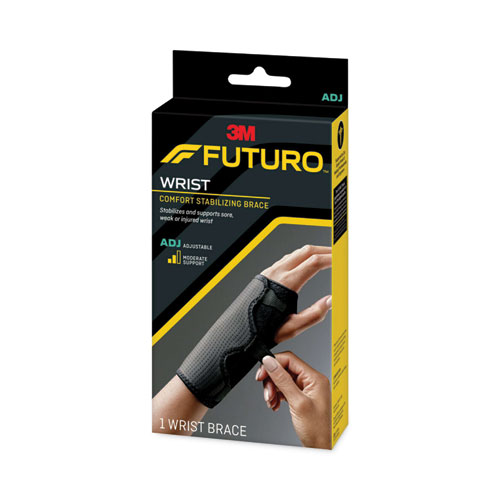 Image of Futuro™ Adjustable Reversible Splint Wrist Brace, Fits Wrists 5.5" To 8.5", Black