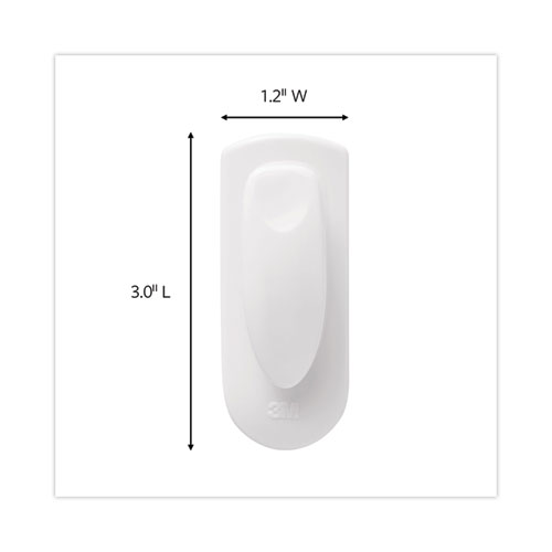 Image of Command™ Spring Hook, Plastic, White, 0.25 Lb Capacity, 1 Hook And 2 Strips/Pack