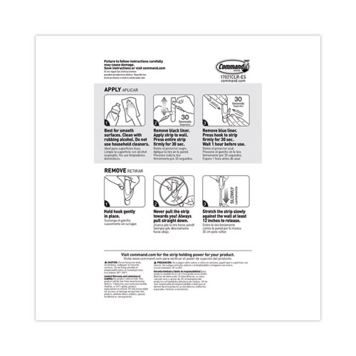 Image of Command™ Refill Strips, Removable, Holds Up To 2 Lbs, 0.63 X 1.75, Clear, 9/Pack