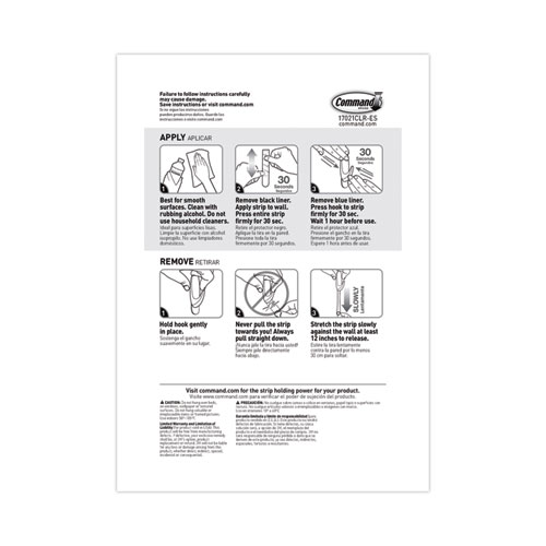 Image of Command™ Assorted Refill Strips, Removable, (8) Small 0.75 X 1.75, (4) Medium 0.75 X 2.75, (4) Large 0.75 X 3.75, Clear, 16/Pack