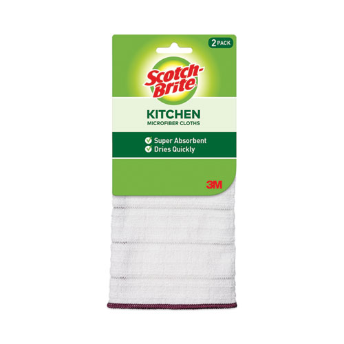 Scotch-Brite™ Kitchen Cleaning Cloth, Microfiber, 11.4 x 12.4, White, 2/Pack, 12 Packs/Carton