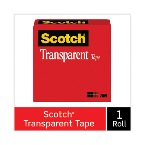 Transparent Tape, 3" Core, 0.75" x 72 yds, Transparent