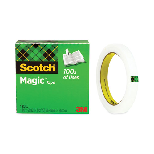 Magic Office Tape, 3" Core, 0.5" x 72 yds, Clear