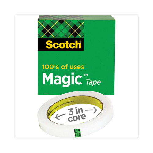 Magic Office Tape, 3" Core, 0.5" x 72 yds, Clear