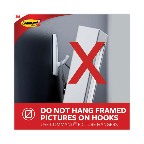 Image of Command™ Adhesive Mount Metal Hook, Large, Brushed Nickel Finish, 5 Lb Capacity, 2 Hooks And 4 Strips/Pack