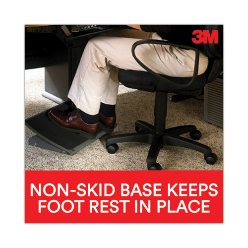 Image of 3M™ Adjustable Steel Footrest, Nonslip Surface, 22W X 14D X 4 To 4.75H, Black/Charcoal