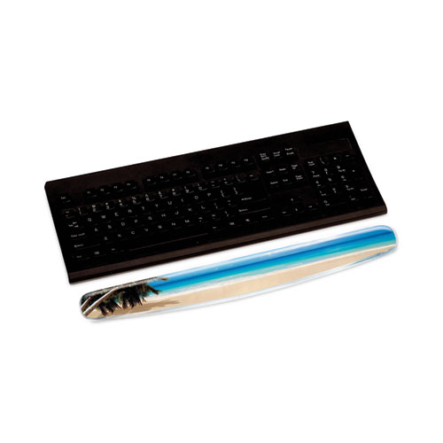Fun Design Clear Gel Keyboard Wrist Rest, 18 x 2.75, Beach Design