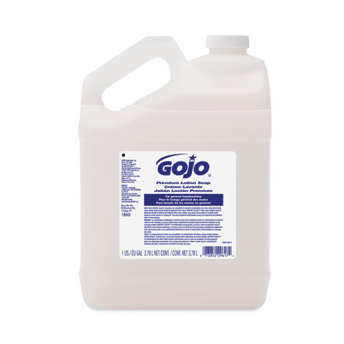 GOJO® White Premium Lotion Soap, Waterfall Scent, 1 gal Refill, 4/Carton