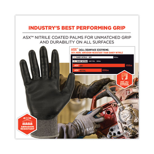 Image of Ergodyne® Proflex 7072 Ansi A7 Nitrile-Coated Cr Gloves, Gray, 2X-Large, 12 Pairs/Pack, Ships In 1-3 Business Days