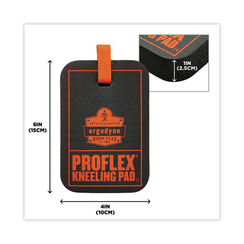 Image of Ergodyne® Proflex 365 Mini Foam Kneeling Pad, Carabiner, 1", Mini, Black, Ships In 1-3 Business Days