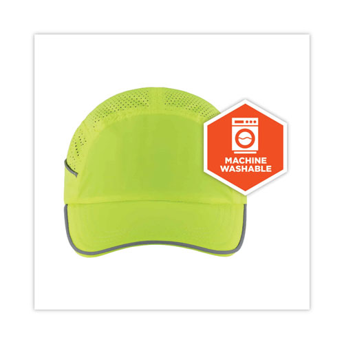 Image of Ergodyne® Skullerz 8955 Lightweight Bump Cap Hat, Long Brim, Lime, Ships In 1-3 Business Days