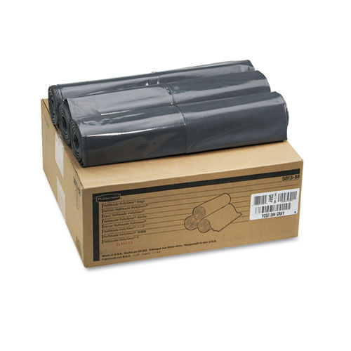 LINEAR LOW DENSITY CAN LINERS, 56 GAL, 1.3 MIL, 43" X 47", GRAY, 100/CARTON