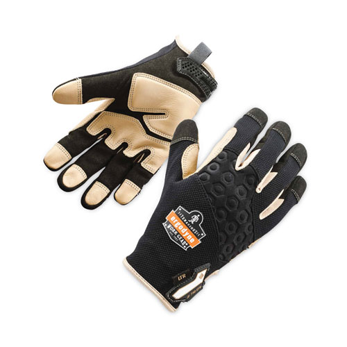 ergodyne® ProFlex 710LTR Heavy-Duty Leather-Reinforced Gloves, Black, Medium, Pair, Ships in 1-3 Business Days