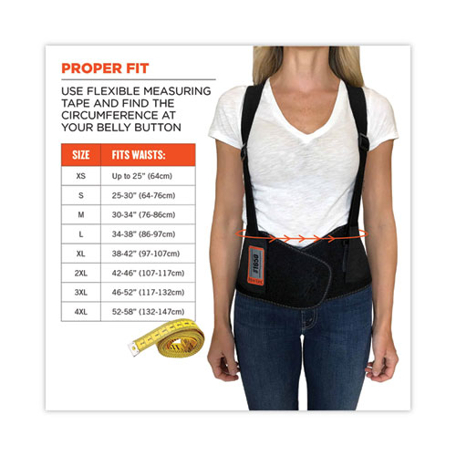 ProFlex 1650 Economy Elastic Back Support Brace, 4X-Large, 52" to 58" Waist, Black, Ships in 1-3 Business Days