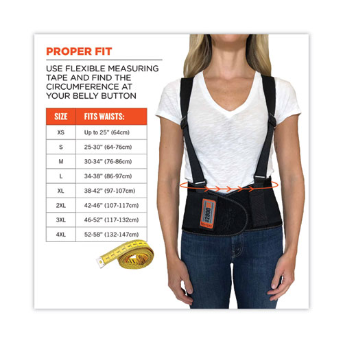 Image of Ergodyne® Proflex 2000Sf High-Performance Spandex Back Support Brace, X-Small, 20" To 25" Waist, Black, Ships In 1-3 Business Days