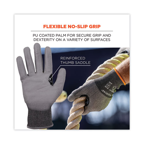 ProFlex 7071 ANSI A7 PU Coated CR Gloves, Gray, Medium, Pair, Ships in 1-3 Business Days