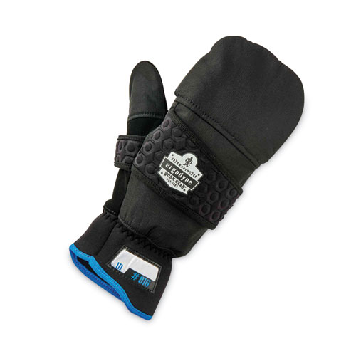 ProFlex 816 Thermal Flip-Top Gloves, Black, Medium, Pair, Ships in 1-3 Business Days