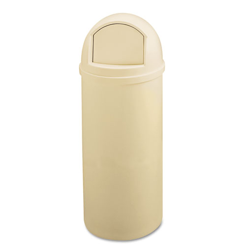 Rubbermaid® Commercial Marshal Classic Container, Round, Polyethylene, 25 gal, Beige