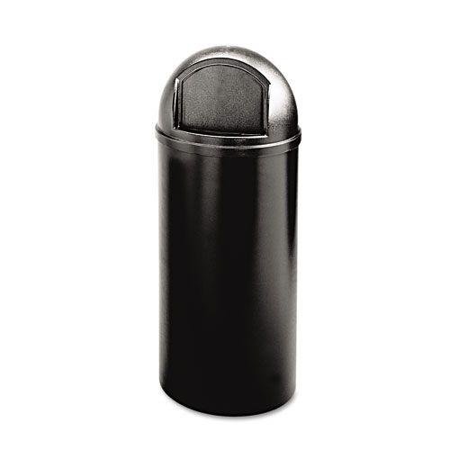 Rubbermaid® Commercial Marshal Classic Container, Round, Polyethylene, 25 gal, Black