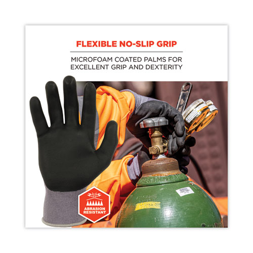Image of Ergodyne® Proflex 7000 Nitrile-Coated Gloves Microfoam Palm, Gray, Small, Pair, Ships In 1-3 Business Days