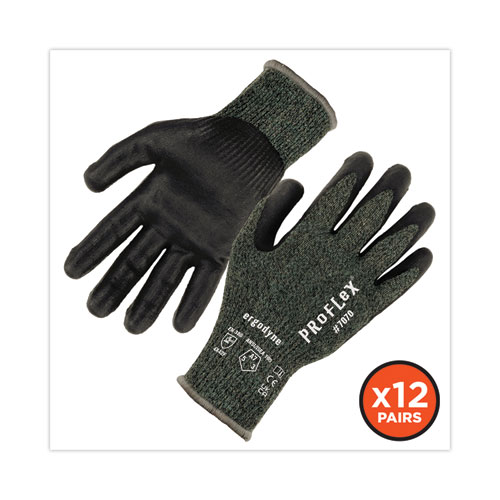 ProFlex 7070 ANSI A7 Nitrile Coated CR Gloves, Green, Medium, 12 Pairs/Pack, Ships in 1-3 Business Days