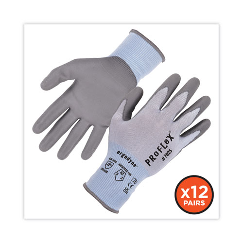 ProFlex 7025 ANSI A2 PU Coated CR Gloves, Blue, Medium, 12 Pairs/Pack, Ships in 1-3 Business Days