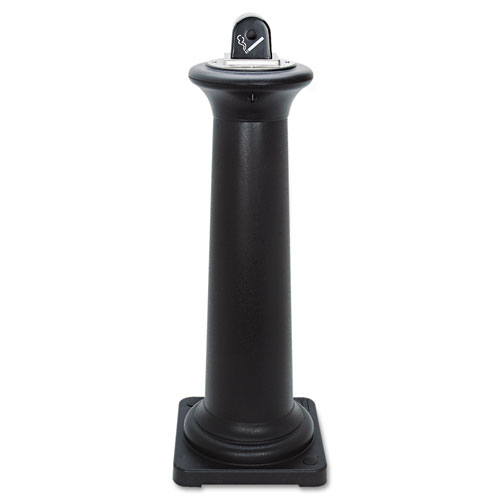 GroundsKeeper Tuscan Receptacle, 13 x 13 x 38.38, Black | by Plexsupply