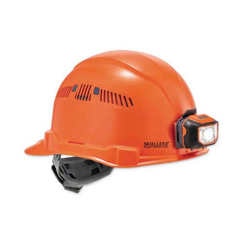 Skullerz 8972LED Class C Hard Hat Cap Style with LED Light, Orange, Ships in 1-3 Business Days