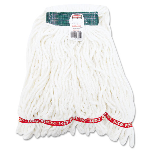 Web Foot Shrinkless Looped-End Wet Mop Head, Cotton/Synthetic, Medium, White, 6/Carton RCPA21206WHICT