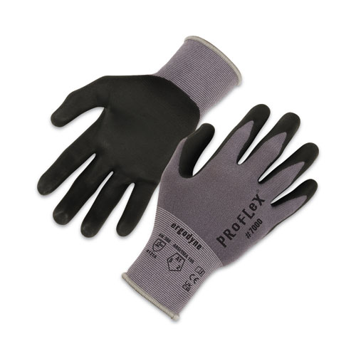 Ergodyne® Proflex 7000 Nitrile-Coated Gloves Microfoam Palm, Gray, Small, Pair, Ships In 1-3 Business Days