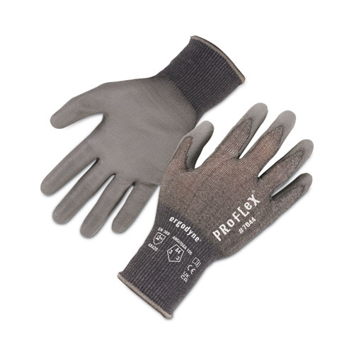 Ergodyne® Proflex 7044 Ansi A4 Pu Coated Cr Gloves, Gray, Medium, Pair, Ships In 1-3 Business Days