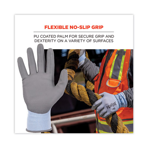 Image of Ergodyne® Proflex 7025 Ansi A2 Pu Coated Cr Gloves, Blue, X-Large, 12 Pairs/Pack, Ships In 1-3 Business Days