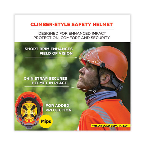 Skullerz 8974-MIPS Class E Safety Helmet with  MIPS Elevate Ratchet Suspension, Orange, Ships in 1-3 Business Days