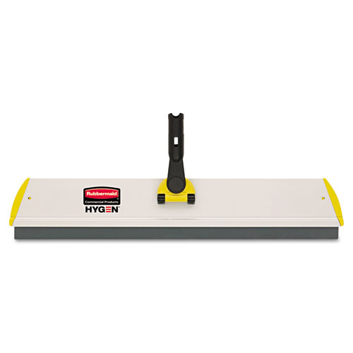 Image of Rubbermaid® Commercial Hygen™ Hygen Quick Connect S-S Frame, Squeegee, 24W X 4 1/2D, Aluminum, Yellow