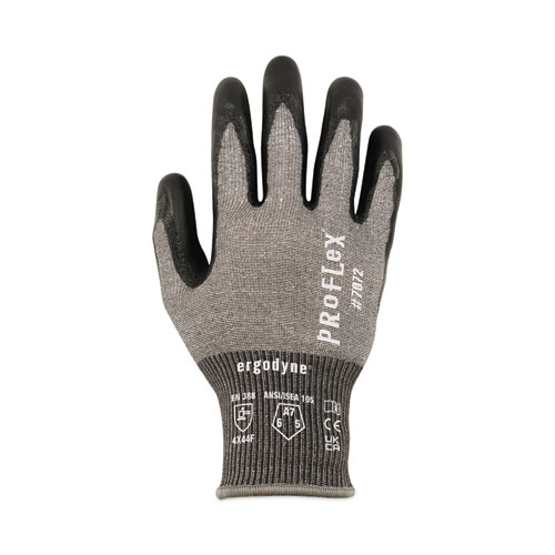 Image of Ergodyne® Proflex 7072 Ansi A7 Nitrile-Coated Cr Gloves, Gray, Medium, Pair, Ships In 1-3 Business Days