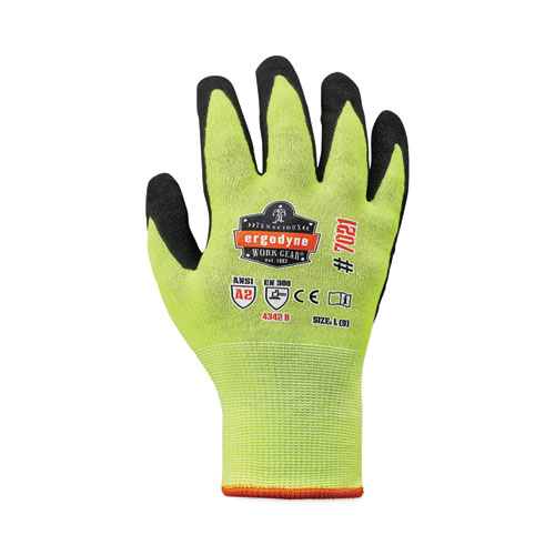 ProFlex 7021 Hi-Vis Nitrile-Coated CR Gloves, Lime, Large, 144 Pairs/Carton, Ships in 1-3 Business Days