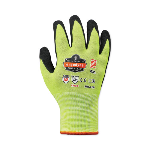ProFlex 7021 Hi-Vis Nitrile-Coated CR Gloves, Lime, Large, Pair, Ships in 1-3 Business Days